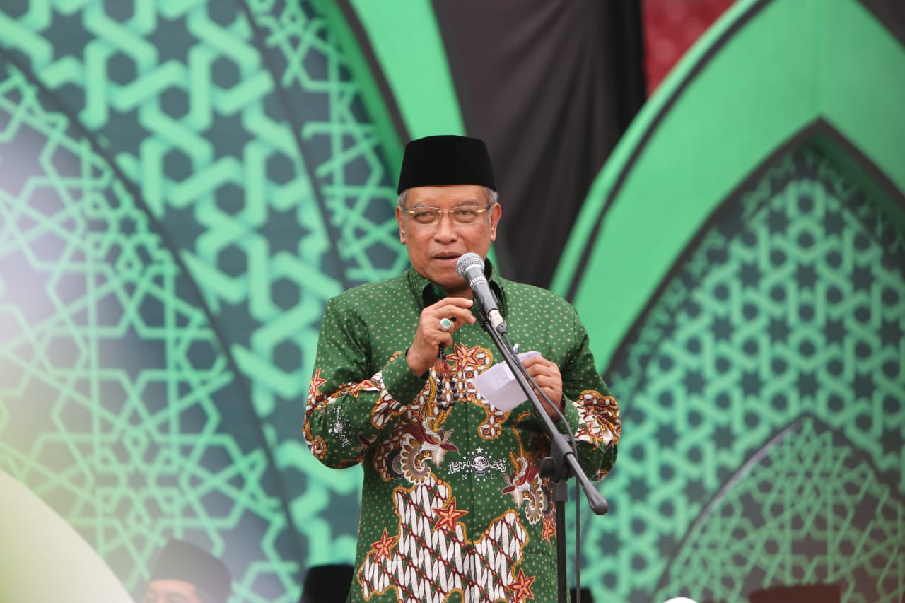 Pidato Ketua Umum PBNU KH Said Aqil Siroj pada peringatan Hari Lahir ke-73 Muslimat NU di Jakarta. (Foto: nur for ngopibareng.id)