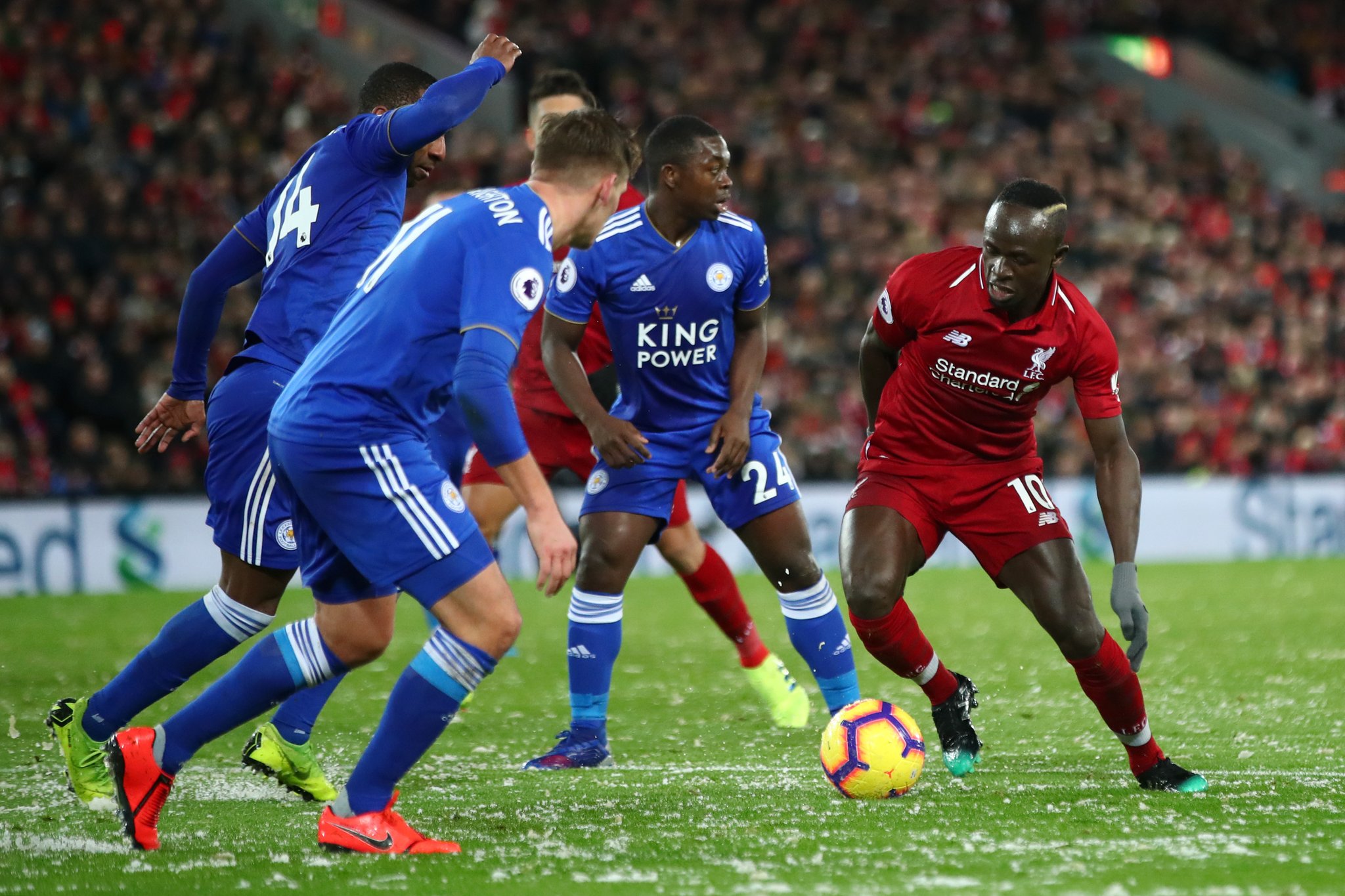 Di pekan ke-24, Liverpool ditahan Leicester 1-1 di babak pertama.  (Foto: Twitter/@LFC)