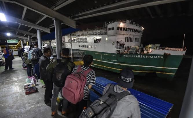 Suasana dermaga pelabuhan Merak Banten. (Foto: dok/antara)