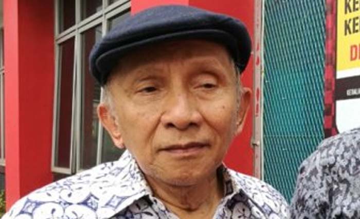 Amien Rais usai menjenguk Ahmad Dhani di Rutan Cipinang, Kamis 31 Januari 2018. (Foto:Antara)