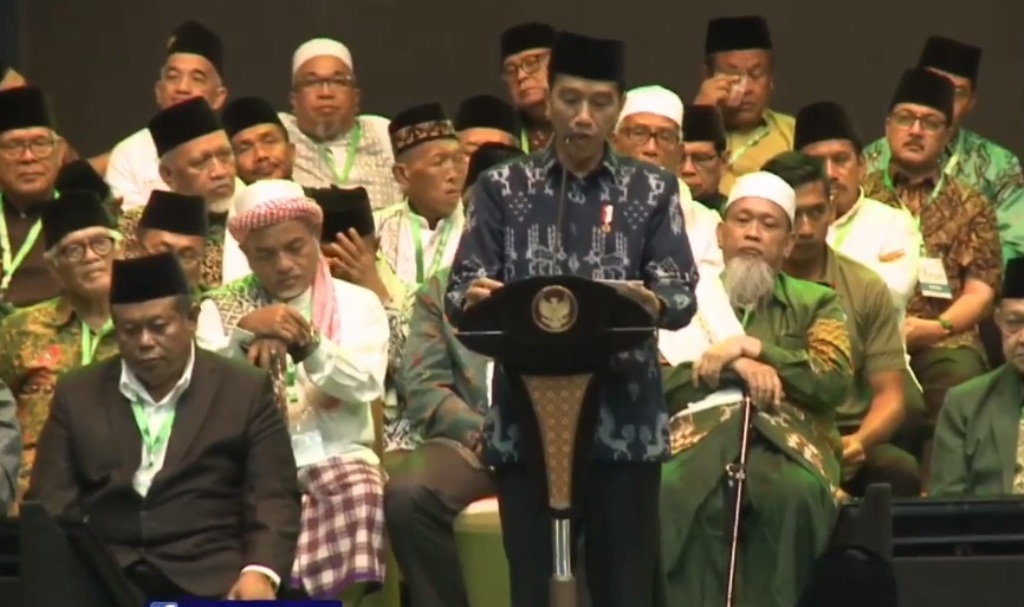 Presiden Joko Widodo membuka peringatan Harlah ke-93 Nahdlatul Ulama yang berlangsung di Jakarta Convention Center, Jakarta. (Foto: nu for ngopibareng.id), 