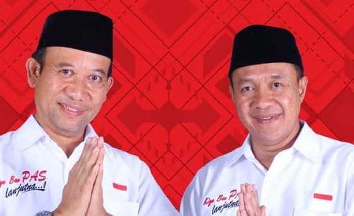 Bupati Banyumas Achmad Husein (kiri) dan wakilnya Sadewo Tri Lastiono diperiksa Bawaslu, kemarin. (Foto:Gesuri)