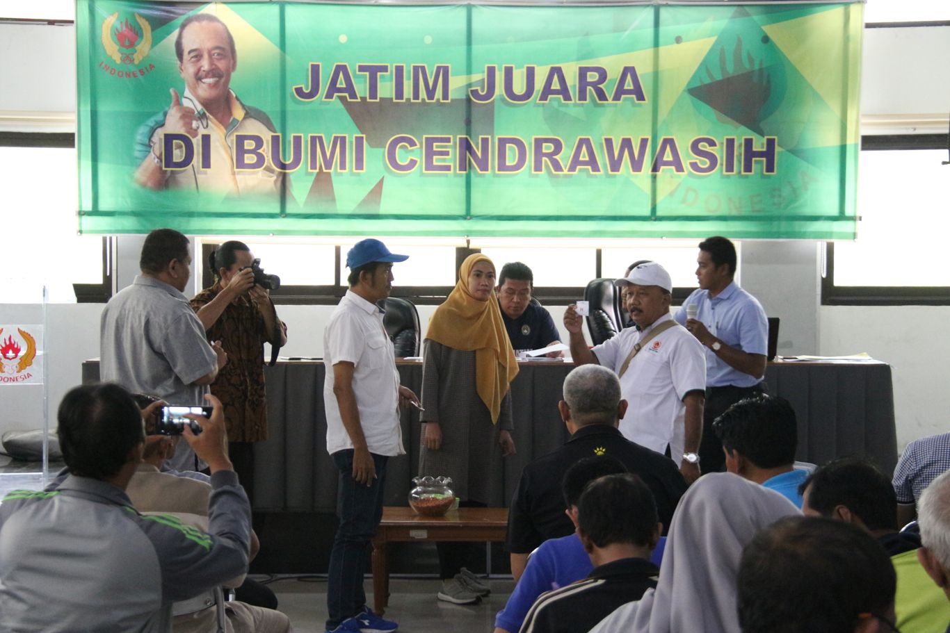 Drawing pembagian grup pra Porprov 2019. (foto: Haris/ngopibareng.id)