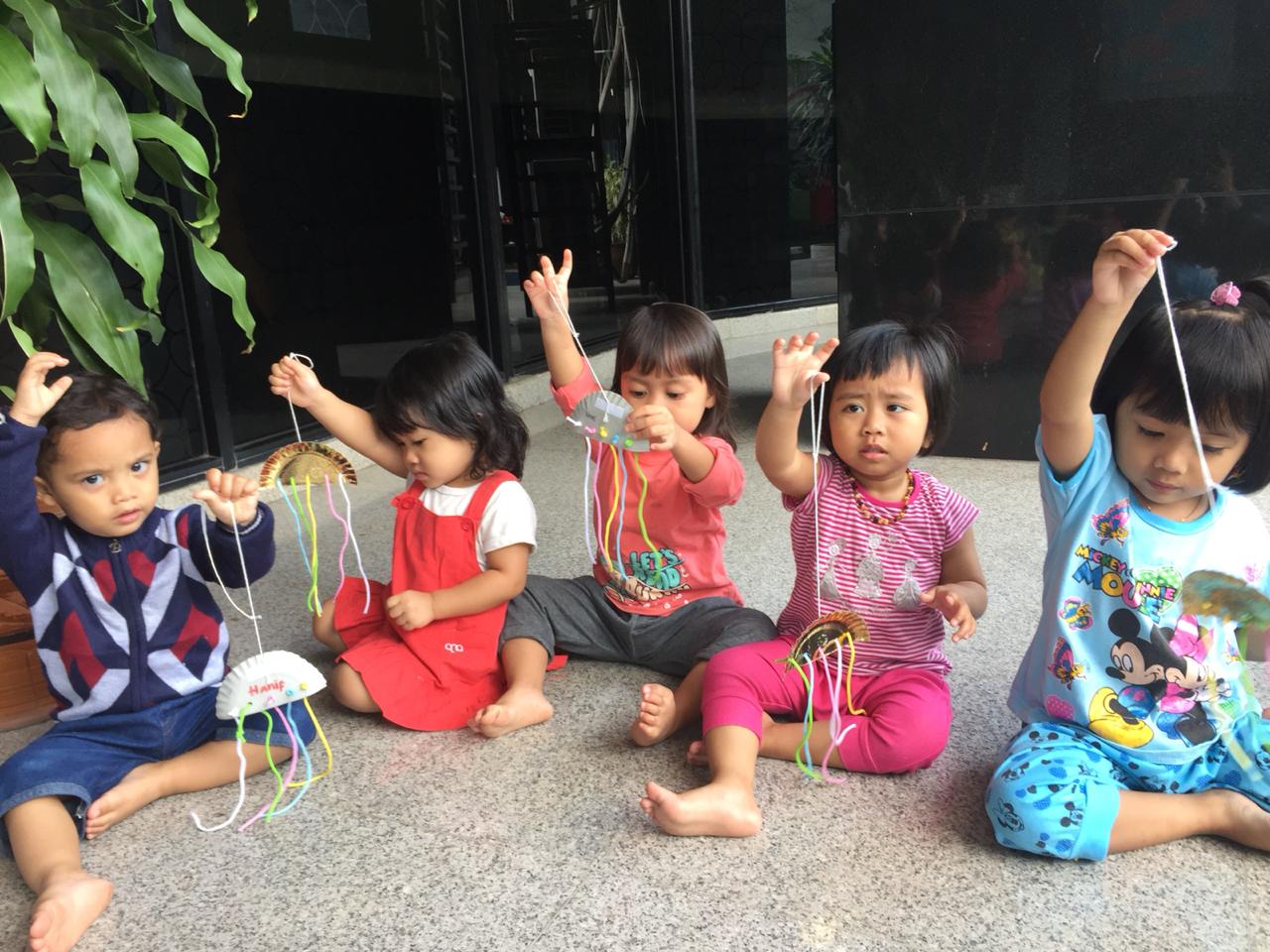 Siswa TPA Serama di Kantor Kementerian Kesehatan. Mereka selalu gembira karena sehat. ( Foto: Asmanu/ngopibareng.id)