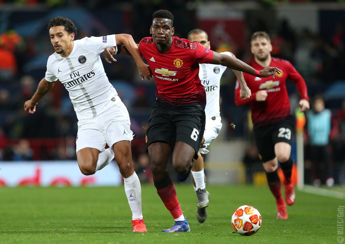 Pogba merasa bersalah dan mengecewakan rekan satu timnya usai terkena kartu merah saat timnya tumbang 0-2 di tangan PSG. (Foto: Twitter/@ManUtd)