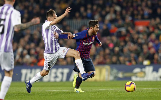 Barcelona berhasil kalahkan Valladolid dengan skor tipis, 1-0. (Foto: Twitter/@FCBarcelona)