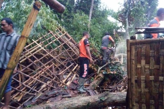 Sebuah rumah rusak dan ambruk setelah diterjang Puting Beliung di Lumajang. (Foto: istimewa)