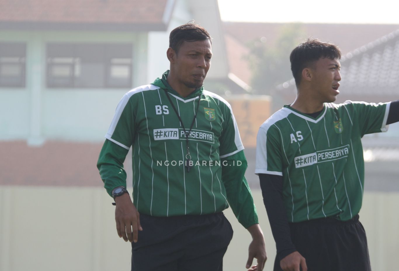 Asisten pelatih Persebaya, Bejo Sugiantoro. (Foto: Haris/ngopibareng.id)