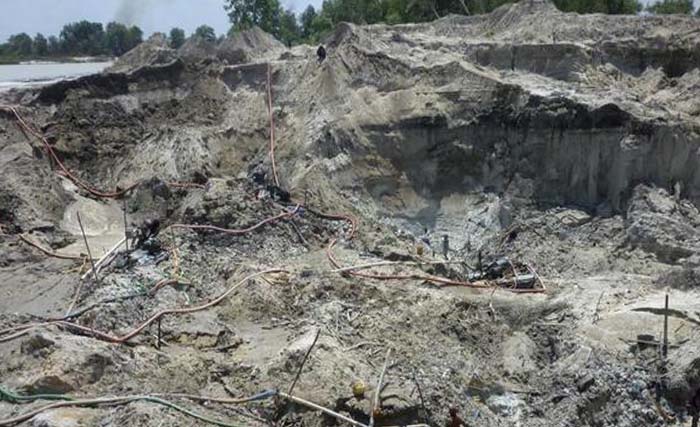 Bekas penambangan timah di Provinsi Bangka Belitung. (Foto:Antara)