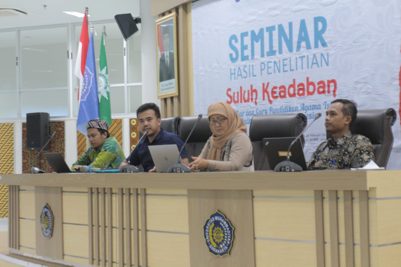 Seminar Hasil Penelitian yang berjudul “Suluh Keadaban Buku Ajar dan Guru Pendidikan Agama Islam MA di Indonesia” di Kampus UMS. (Foto: md for ngopibareng.id)