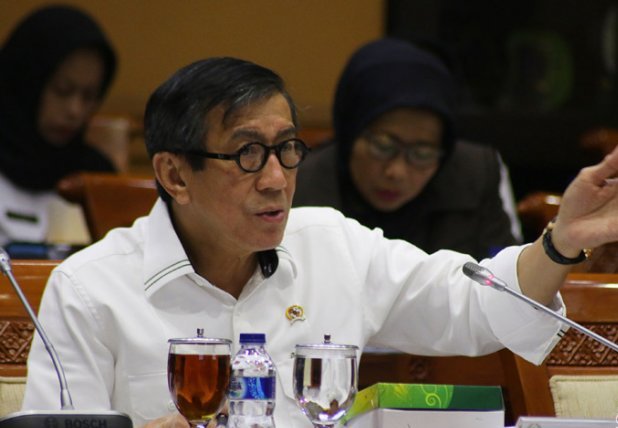  Menteri Hukum dan HAM Yasonna Laoly. (Foto: Antara/Rivan Awal Lingga)