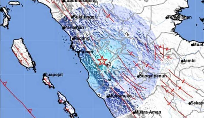 Pusat gempa di Solok Selatan. (Foto: BMKG)