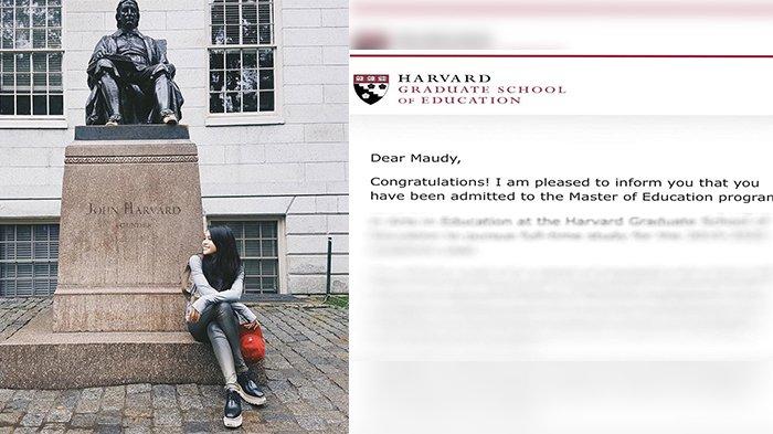 Di postingan pertama, Maudy Ayunda mengunggah surat pemberitahuan dirinya diterima di Harvard University 