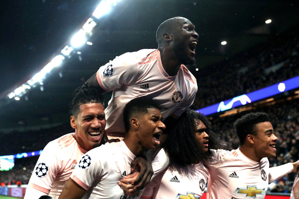 MU secara dramatis berhasil melangkah ke perempat final setelah mengalahkan PSG 3-1 di leg kedua babak 16 besar Liga Champions di Stadion Parc des Princes, Paris, 7 Maret 2019. (Foto: Twitter/@ManUtd)