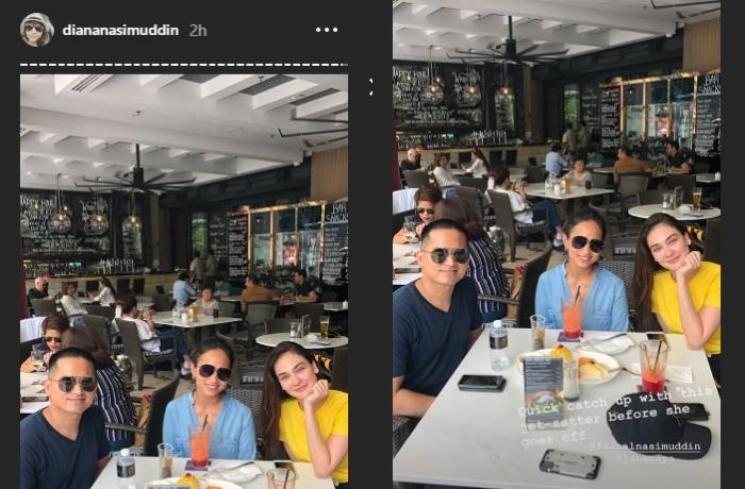 Momen makan siang bareng diabadikan oleh Diana di postingan Insta Storynya.