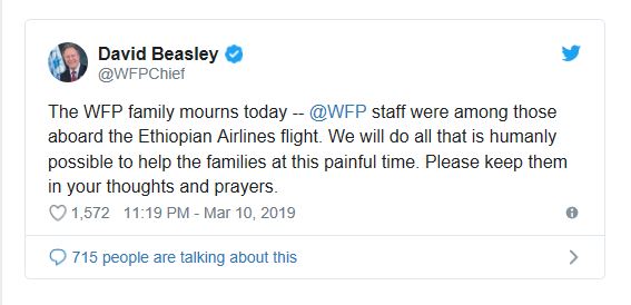 WNI yang menjadi korban pesawat Ethiopian Airlines merupakan salah satu dari staf PBB 