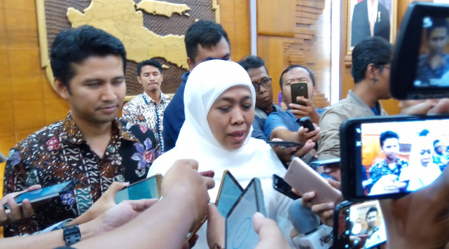 Khofifah Indar Parawansa saat ditemui di Gedung Negara Grahadi, Surabaya, Sabtu 23 Maret 2019. (Foto: Farid/ngopibareng.id)