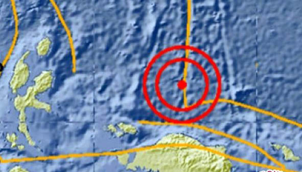 Posisi gempa di papua barat, Rabu, 27 Maret 2019. (Foto: Twitter BMG