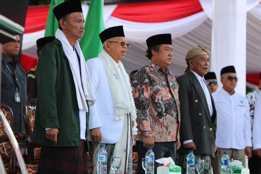 Cawapres nomor urut 01 Ma'ruf Amin saat menghadiri harlah NU di Wonosobo, Rabu, 27 Maret 2019. (Foto: istimewa)