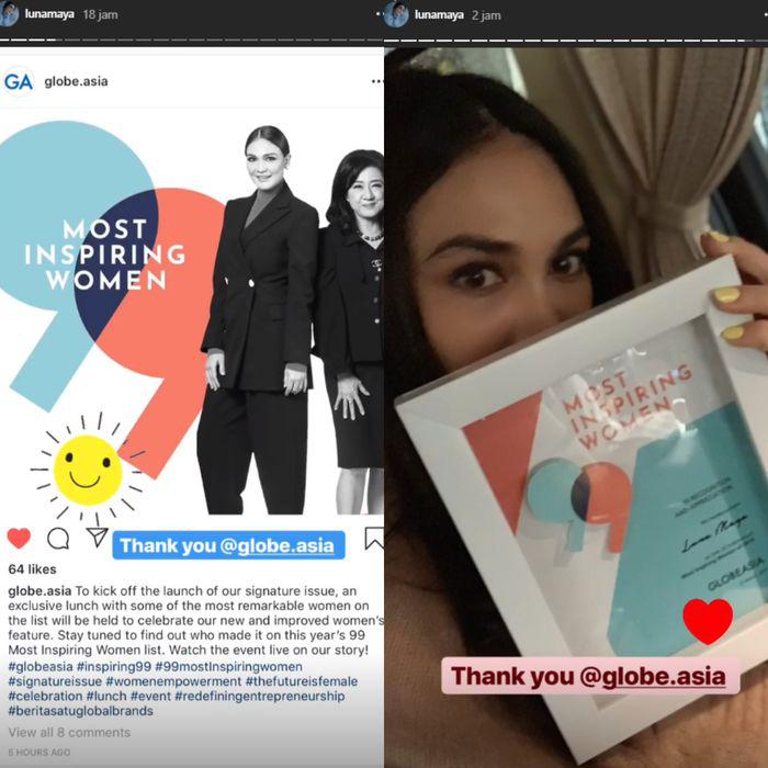 Luna Maya masuk dalam daftar '99 Most Inspiring Women' dari Majalah Globe