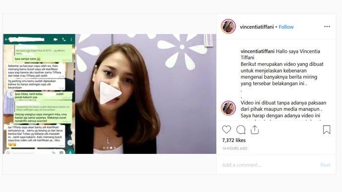 Vincentia Tiffani membuat klarifikasi terkait lamaran menjadi istri kedua
