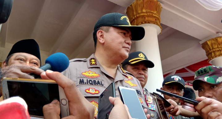 Kepala Divisi Humas Polri M Iqbal saat menghadiri Upacara Pembukaan Latihan Integrasi Taruna Wreda Nusantara (Latsitardanus), di Gedung Negara Grahadi, Surabaya, Senin, 1 April 2019.  (Foto: Farid/ngopibareng.id) 