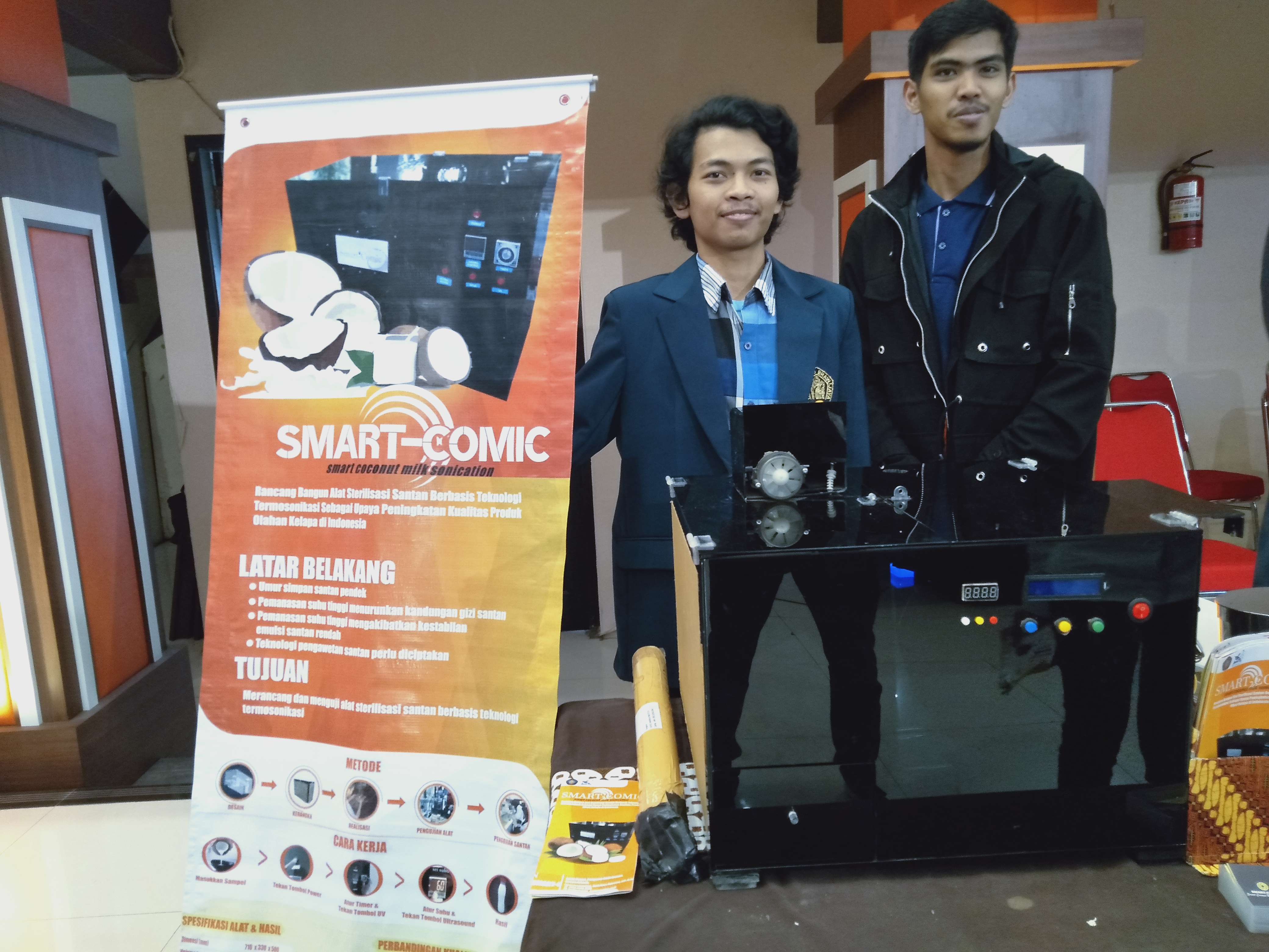 Smart Comic, alat sterilisasi (pengawet) santan karya mahasiswa Universitas Brawijaya, Malang. (Foto: Fajar/ngopibareng.id)