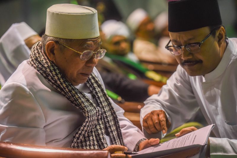 Cawapres nomor urut 01 Ma'ruf Amin bersama Saifullah Yusuf (Gus Ipul). (Foto: istimewa)