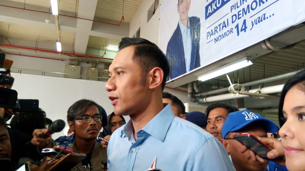 AHY saat ditemui di DBL Arena, Surabaya, Sabtu 13 April 2019. (Foto: Farid/ngopibareng.id) 