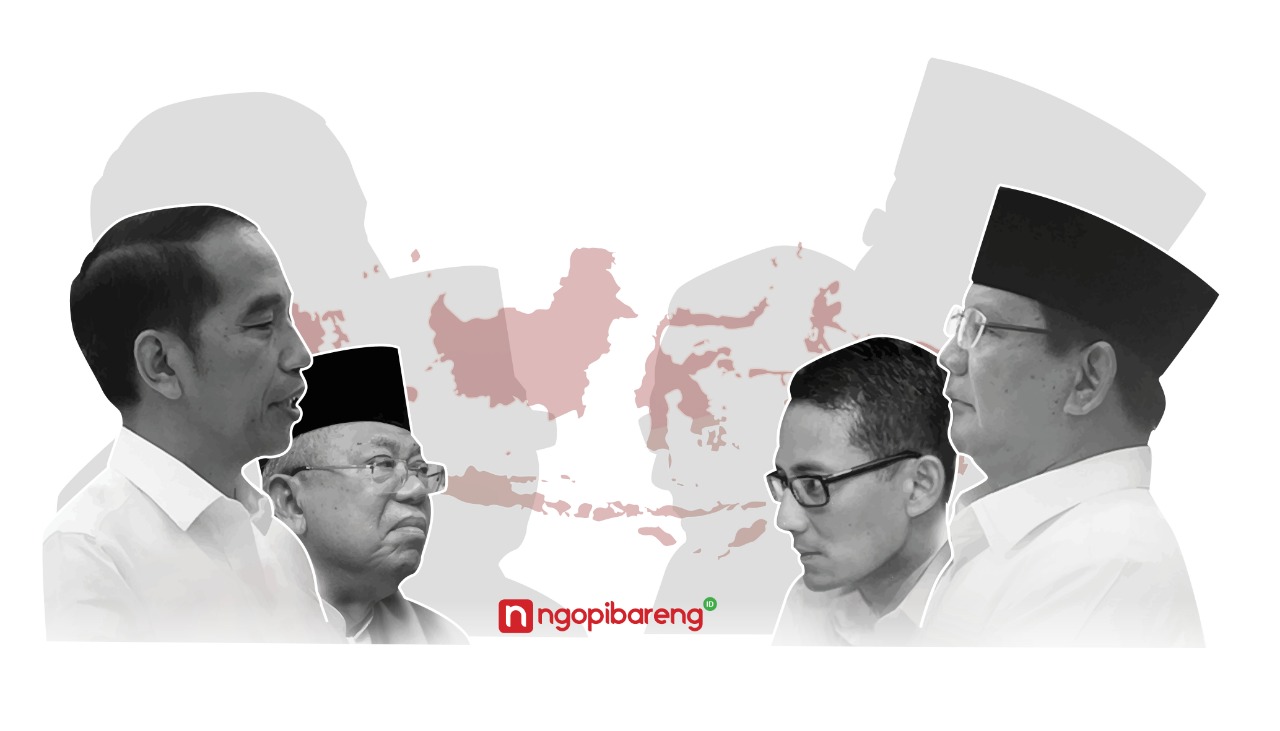 Ilustrasi dua calon presiden yang bertarung. 