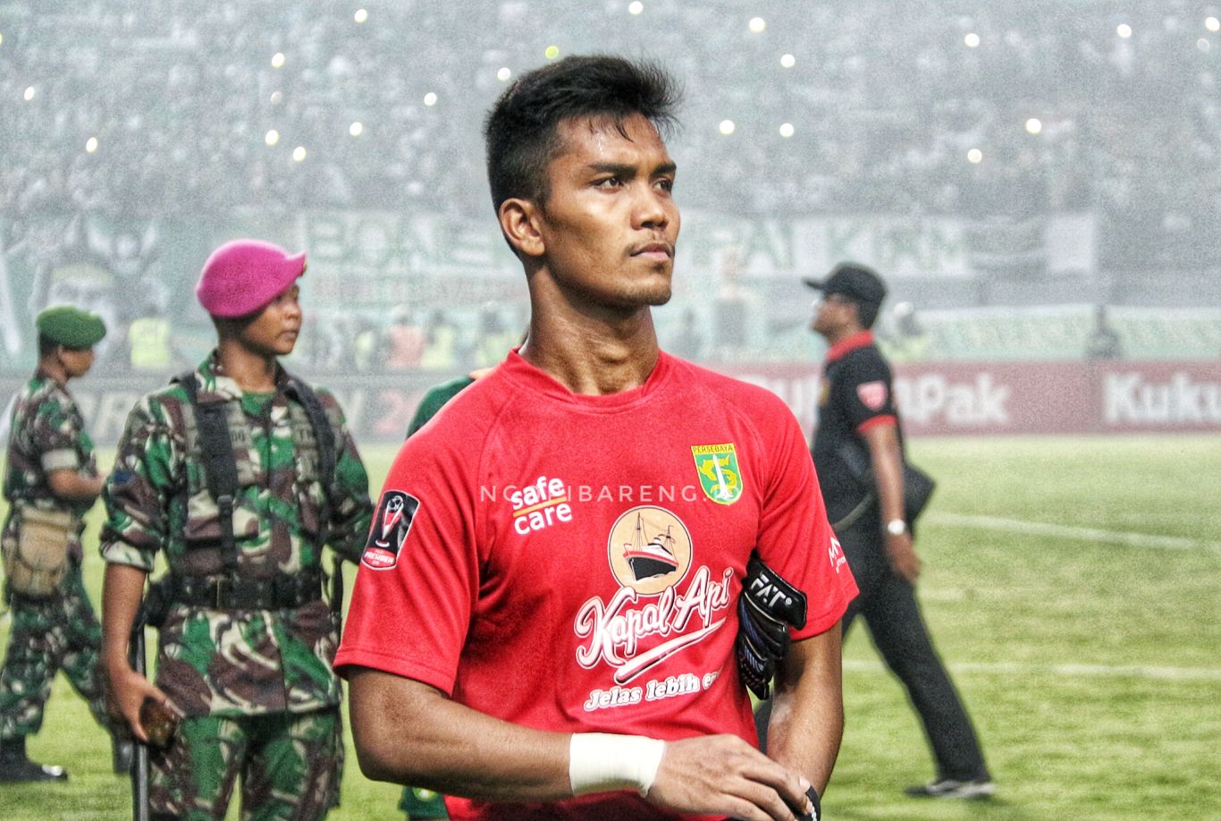 Kiper Persebaya, Miswar Saputra. (foto: Haris/ngopibareng.id)