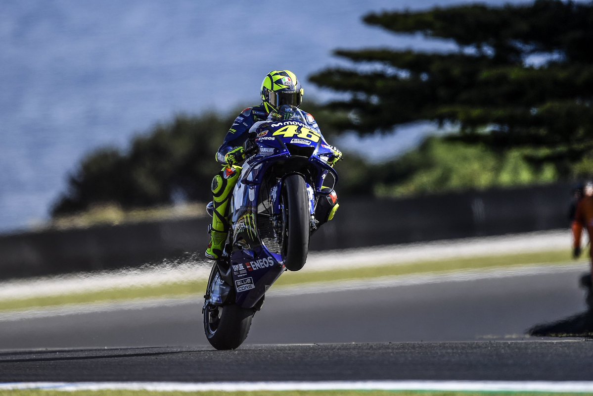 Pembalap Monster Energy Yamaha, Valentino Rossi. (Foto: Twitter/@ValeYellow46)