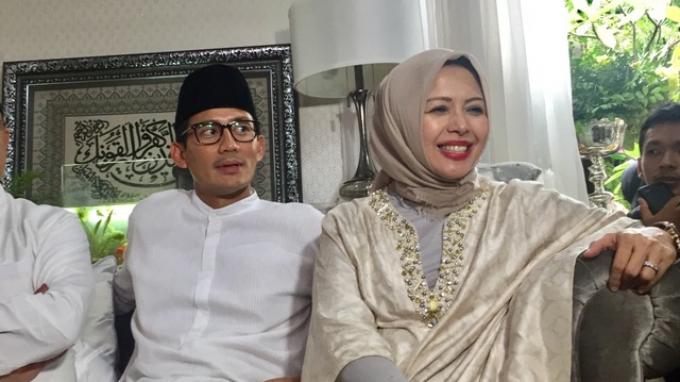 Sandiaga Uno dan  istrinya Nur Asia Uno. (Foto: dok ngopibareng.id)