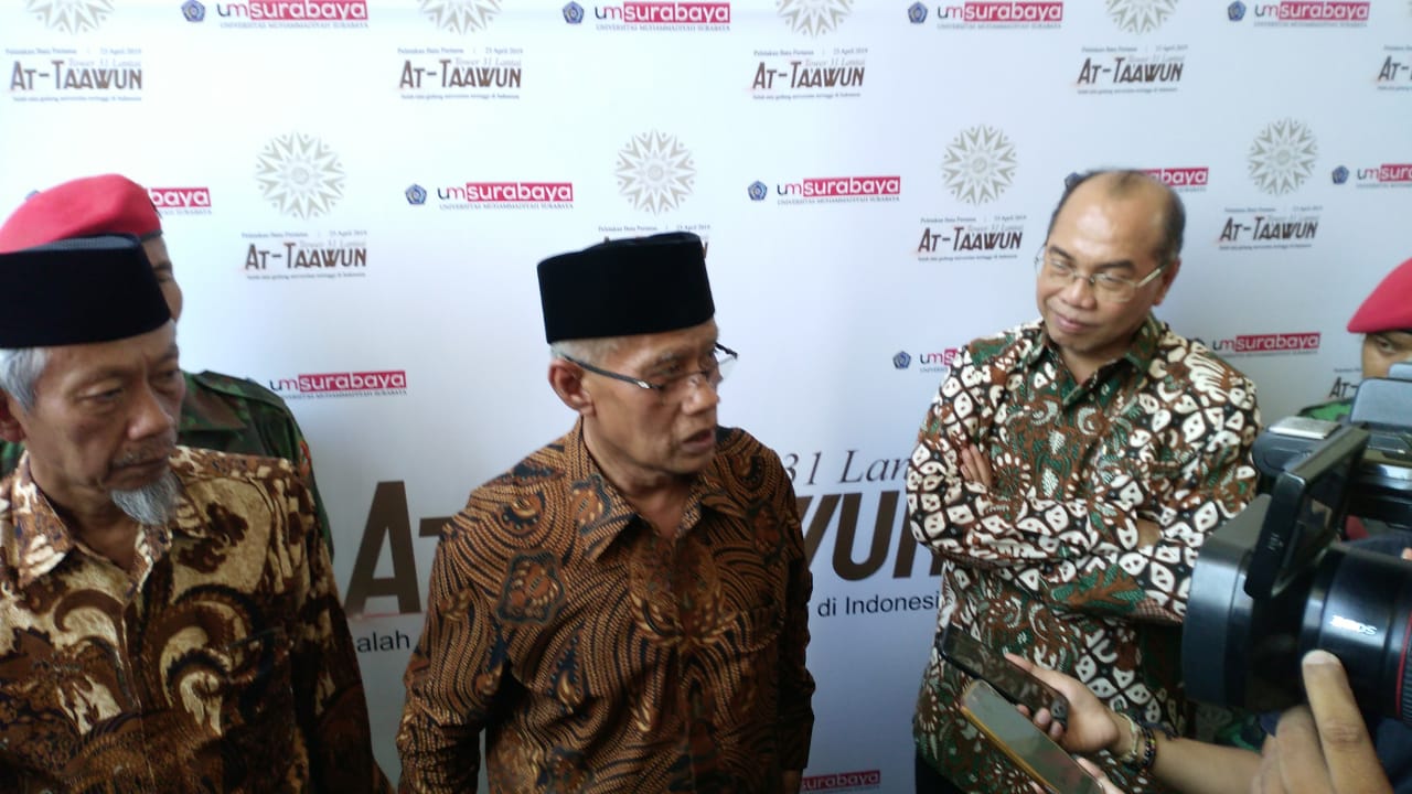 Haedar Nashir saat ditemui di Universitas Muhammadiyah Surabaya, Selasa, 23 April 2019. (Foto: Farid/ngopibareng.id) 