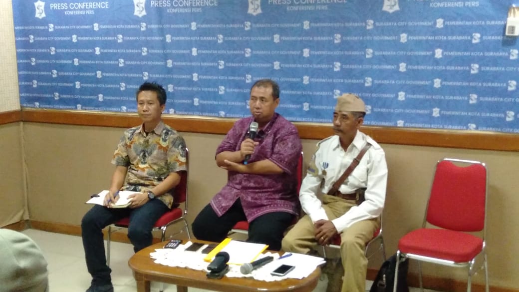 Kepala Bidang Olah Raga Dispora Kota Surabaya, Arief Setia Purwanto dalam konferensi pers acara mengenalkan wisata pesisir Surabaya, Rabu, 24 April 2019. (Foto: Alief/ngopibareng)