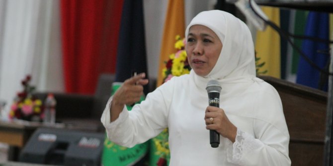 Khofifah saat memberika keterangan pers. (Foto: Alief/ngopibareng.id)