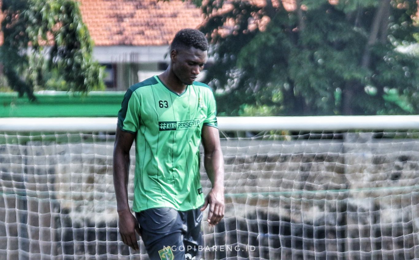 Striker Persebaya Amido Balde. (Foto: Haris/ngopibareng.id)