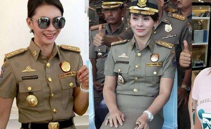 Dua penampilan Bupati Kepulauan Talaud, Provinsi Sulawesi Utara, Sri Wahyumi Maria Manalip sebelum kena OTT KPK. (Foto:WartaKota)