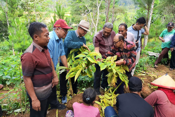 Dengan Pak Lurtah dan petani Porang di Desa Ngrayun, Ponorogo.
