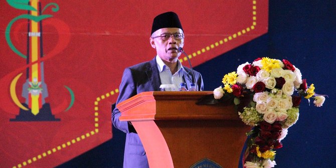 Ketua Umum Pimpinan Pusat Muhammadiyah, Haedar Nashir. (Foto: md for ngopibareng.id) 