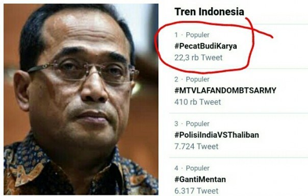 Menteri Perhubungan dan tagarnya. (Foto: suarakanlah.com)