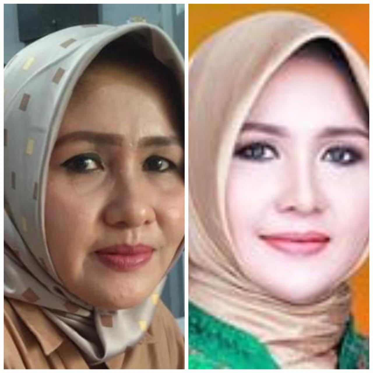 Foto asli Evi Apita (kiri) dan foto yang disebut editan.