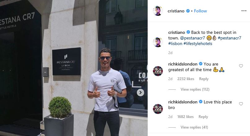 Belum lama juga Ronaldo memposting foto hotel barunya Pestana CR7 Marrakech di Maroko, Afrika Utara.