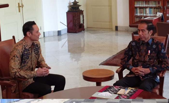  Agus Harimurti Yudhoyono saat diterima Presiden Jokowi di Istana Bogor, Rabu 22 Mei 2019. (Foto:Antara)