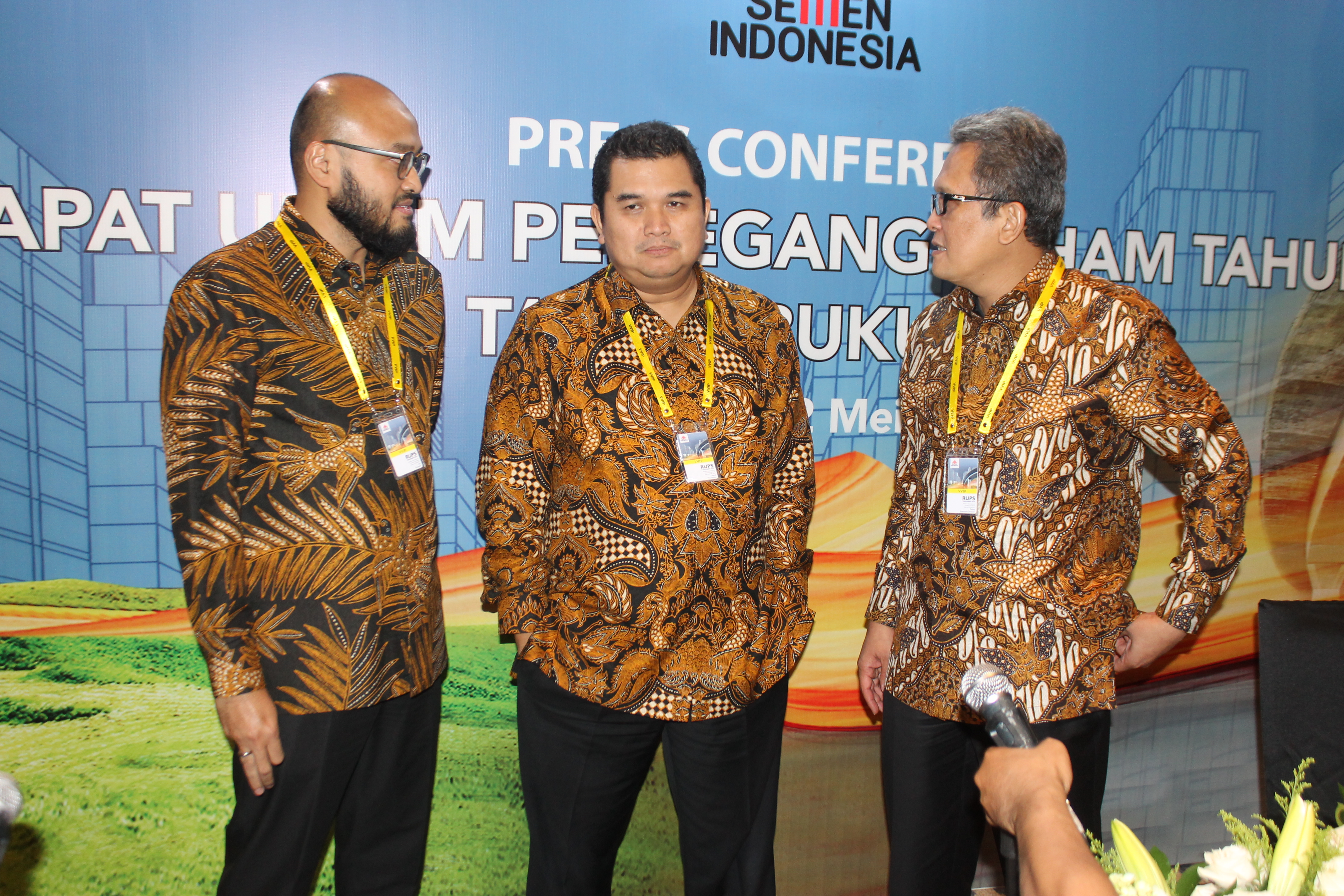 Dirut PT Semen Indonesia, Hendi Prio Santoso dalam Rapat Umum Pemegang Saham (RUPS) PT Semen Indonesia pada Tahun Buku 2019, di Hotel Sheraton, Jl Sultan Iskandar Gandaria, Jakarta Selatan. (Foto: asm/ngopibareng.id)