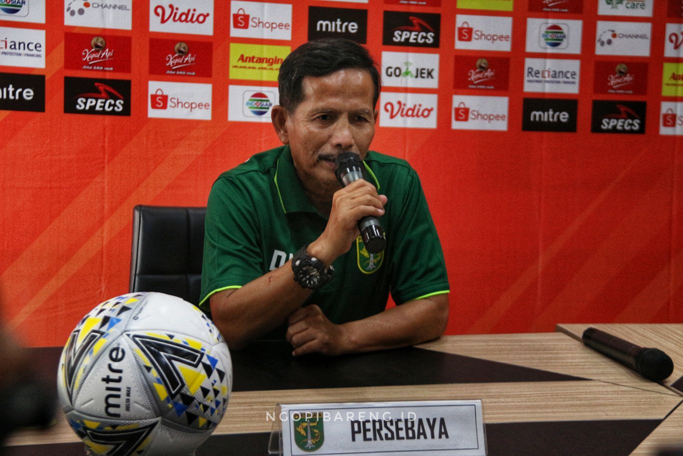 Pelatih Persebaya, Djajang Nurdjaman. (foto: Haris/ngopibareng.id)