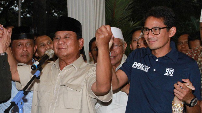 Sandiaga Uno dan Prabowo Subianto.