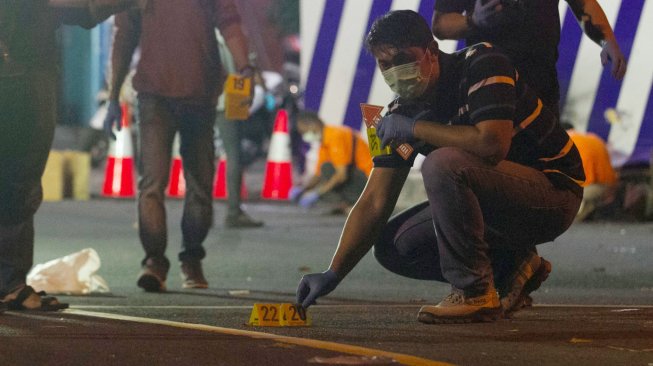 Kondisi tempat kejadian perkara ledakan di Pospam Tugu Kartasura, Sukoharjo, Jawa Tengah, Selasa 4 Juni 2019. [Foto: Antara/Aloysius Jarot Nugroho]