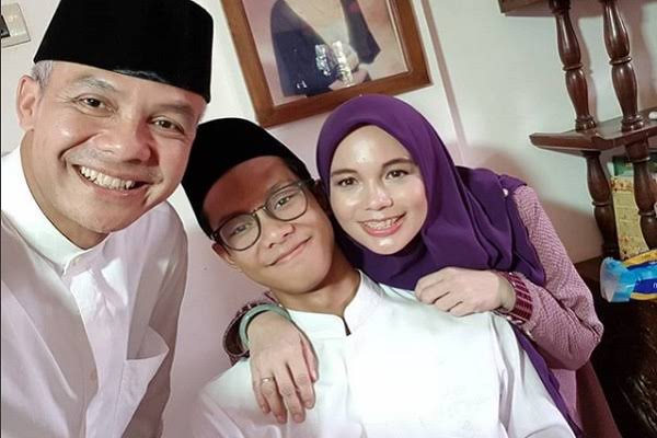 Ganjar Pranowo bersama istri dan anak semata wayangnya. 