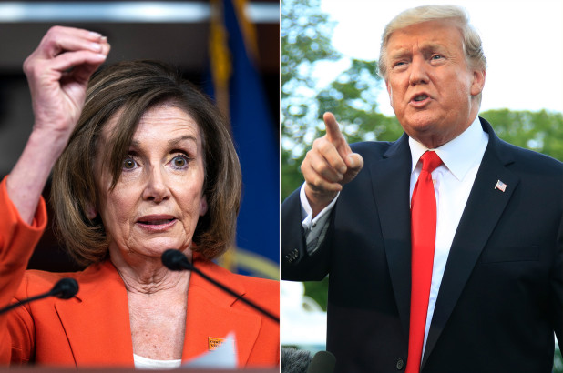 Nancy Pelosi dan Donalad Trump. (Foto; new york post)